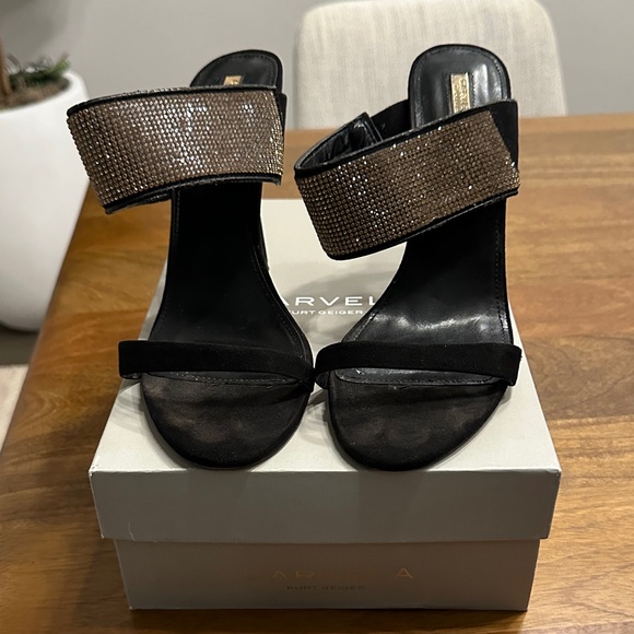 Carvela Shoes - Black Crystal-Embellished Women’s Slide Heels